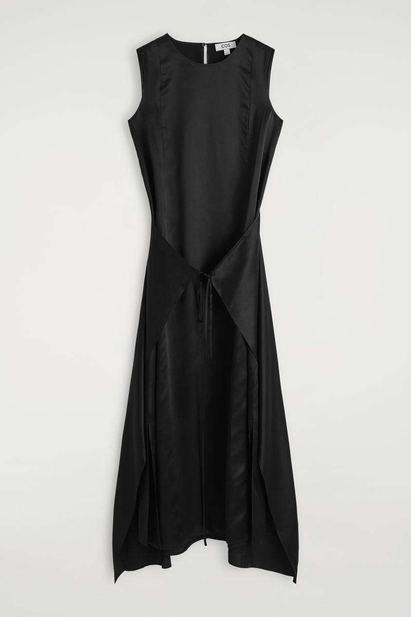 COS ラップフロントシルクマキシドレス