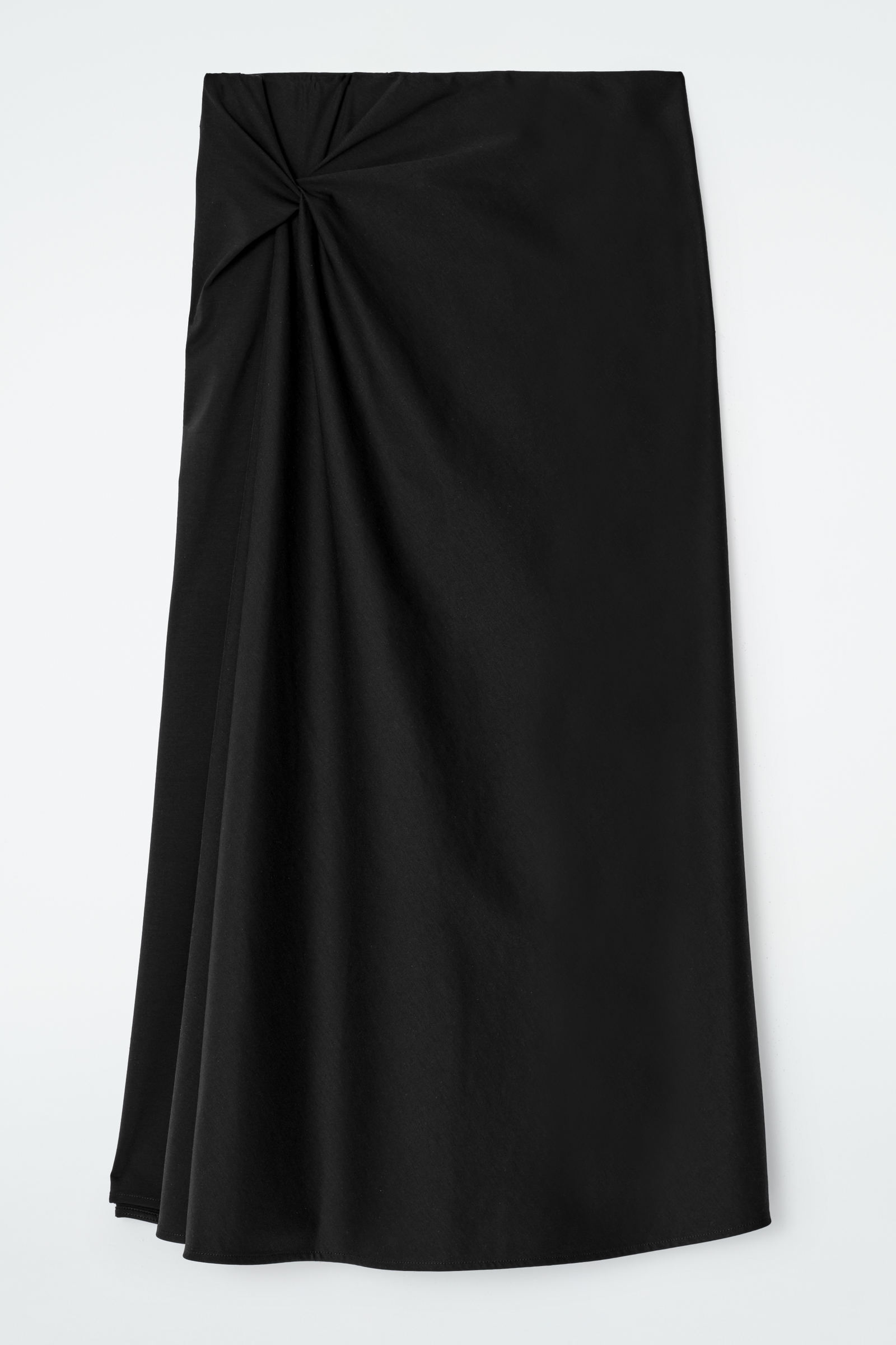 TWIST-DETAIL MIDI SKIRT ツイストディテールミディスカート ブラック