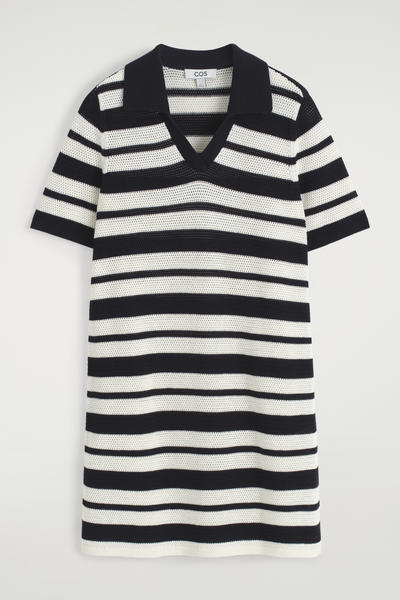 COS オープンニットポロミニドレス