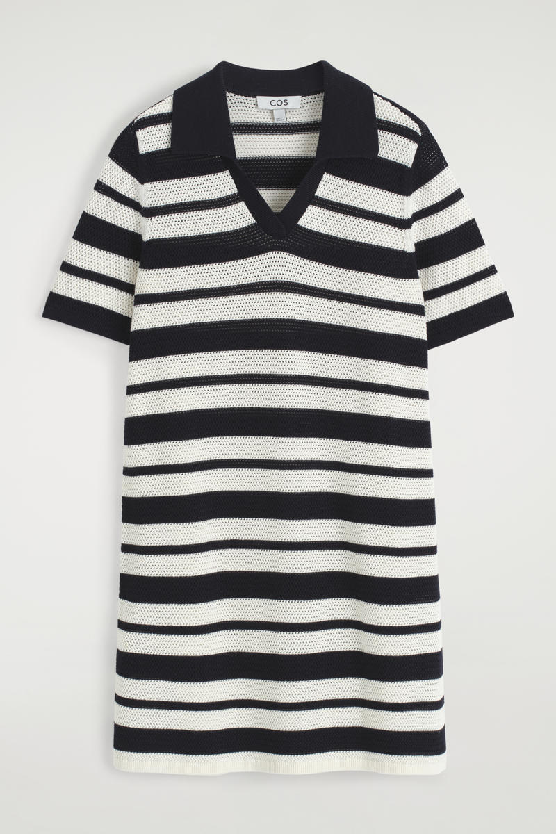 COS オープンニットポロミニドレス