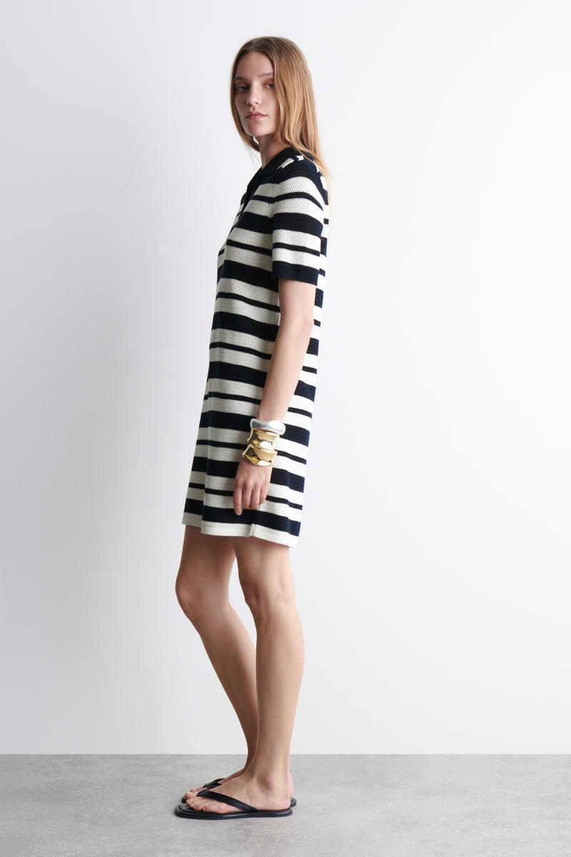 COS オープンニットポロミニドレス