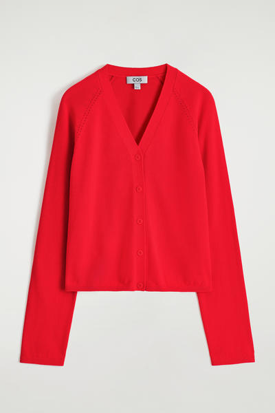 COS ニットコットンVネックカーディガン
