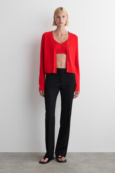 COS ニットコットンVネックカーディガン