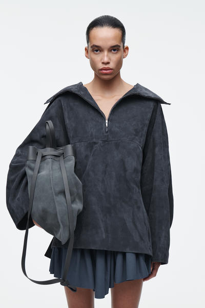 COS スエードドローストリングトートバッグ