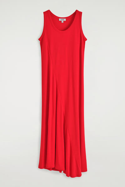 COS アシンメトリージャージーミディドレス