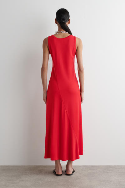 COS アシンメトリージャージーミディドレス