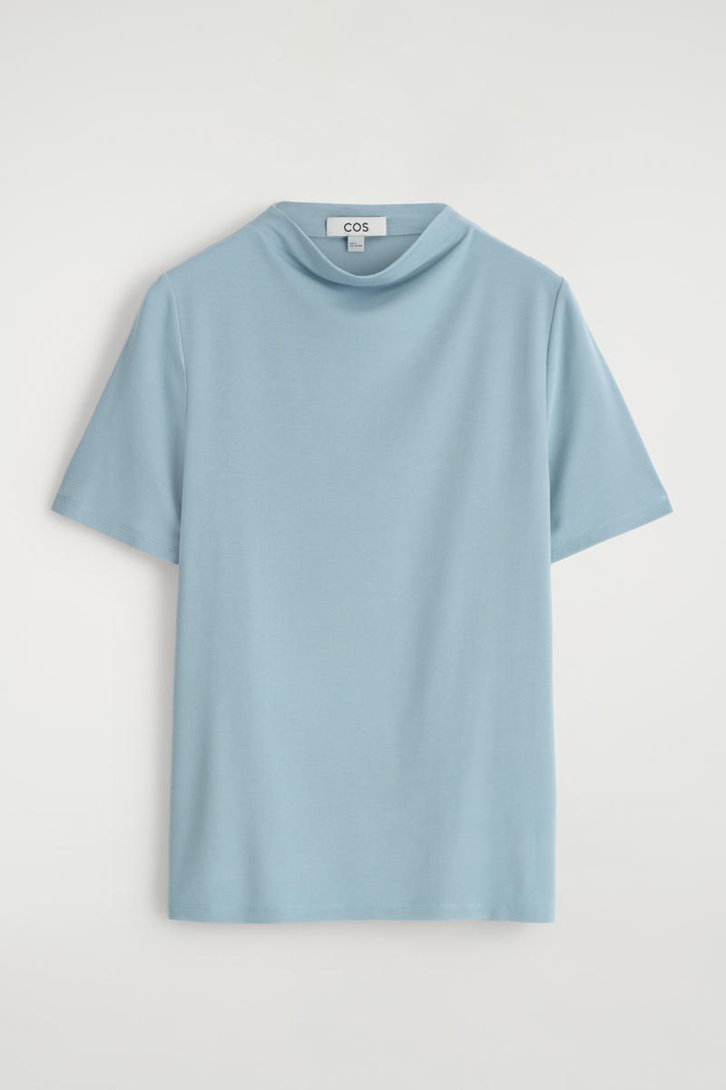 COS ドレープジャージーTシャツ