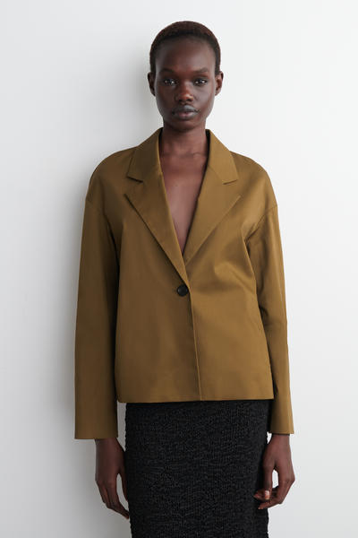 COS シングルボタンコットンブレザー