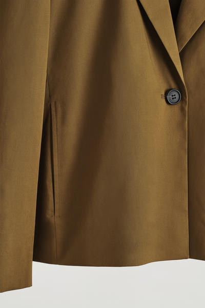 COS シングルボタンコットンブレザー