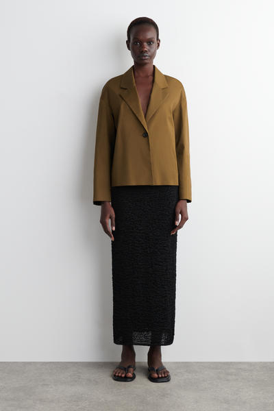 COS シングルボタンコットンブレザー