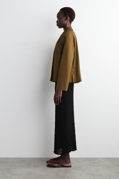 COS シングルボタンコットンブレザー