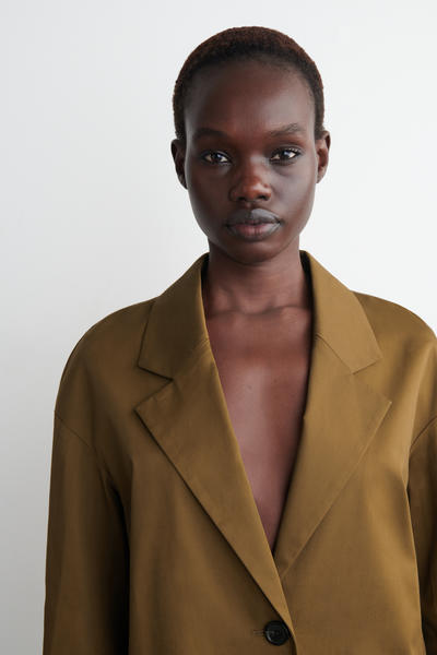 COS シングルボタンコットンブレザー