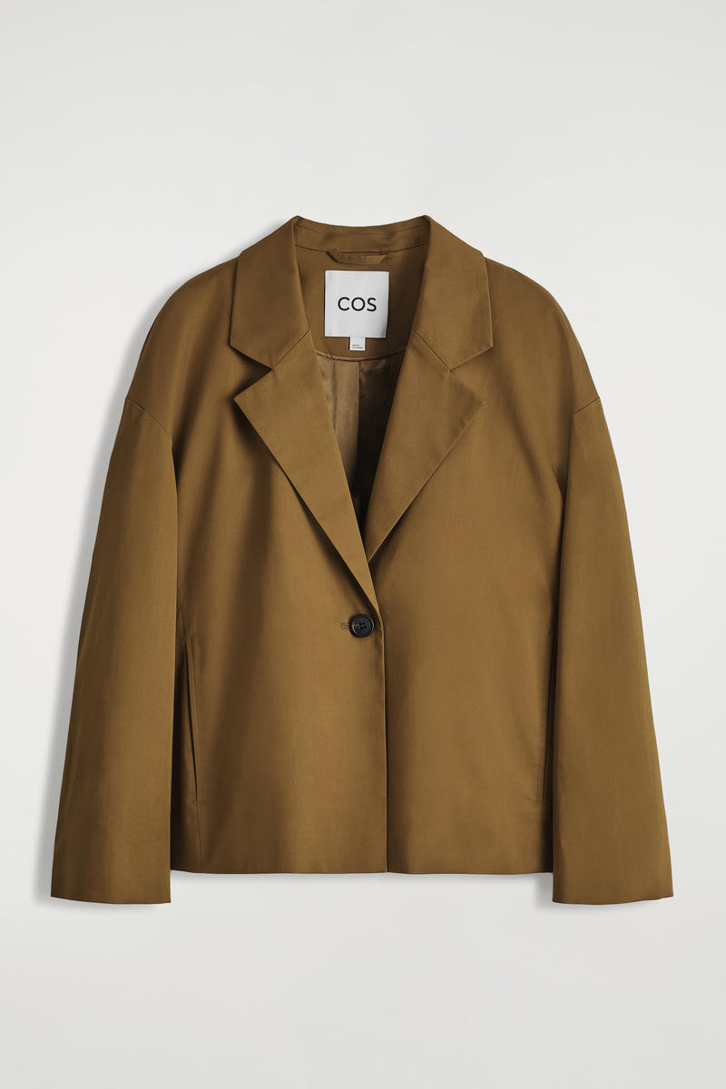 COS シングルボタンコットンブレザー