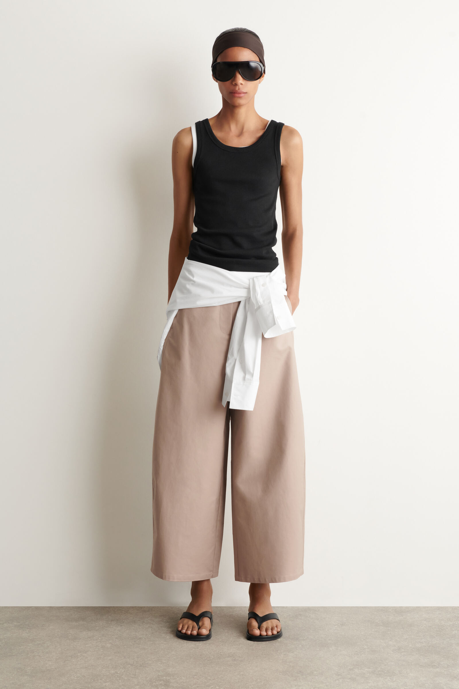 CROPPED BARREL-LEG COTTON TROUSERS クロップドバレルレッグコットン