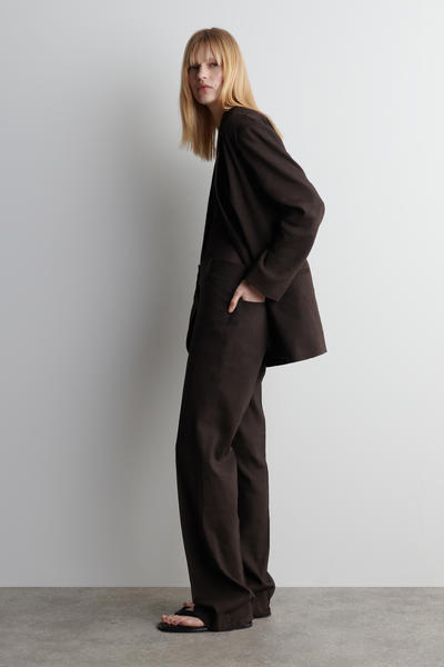 COS テーラードリネンストレートレッグトラウザーズ