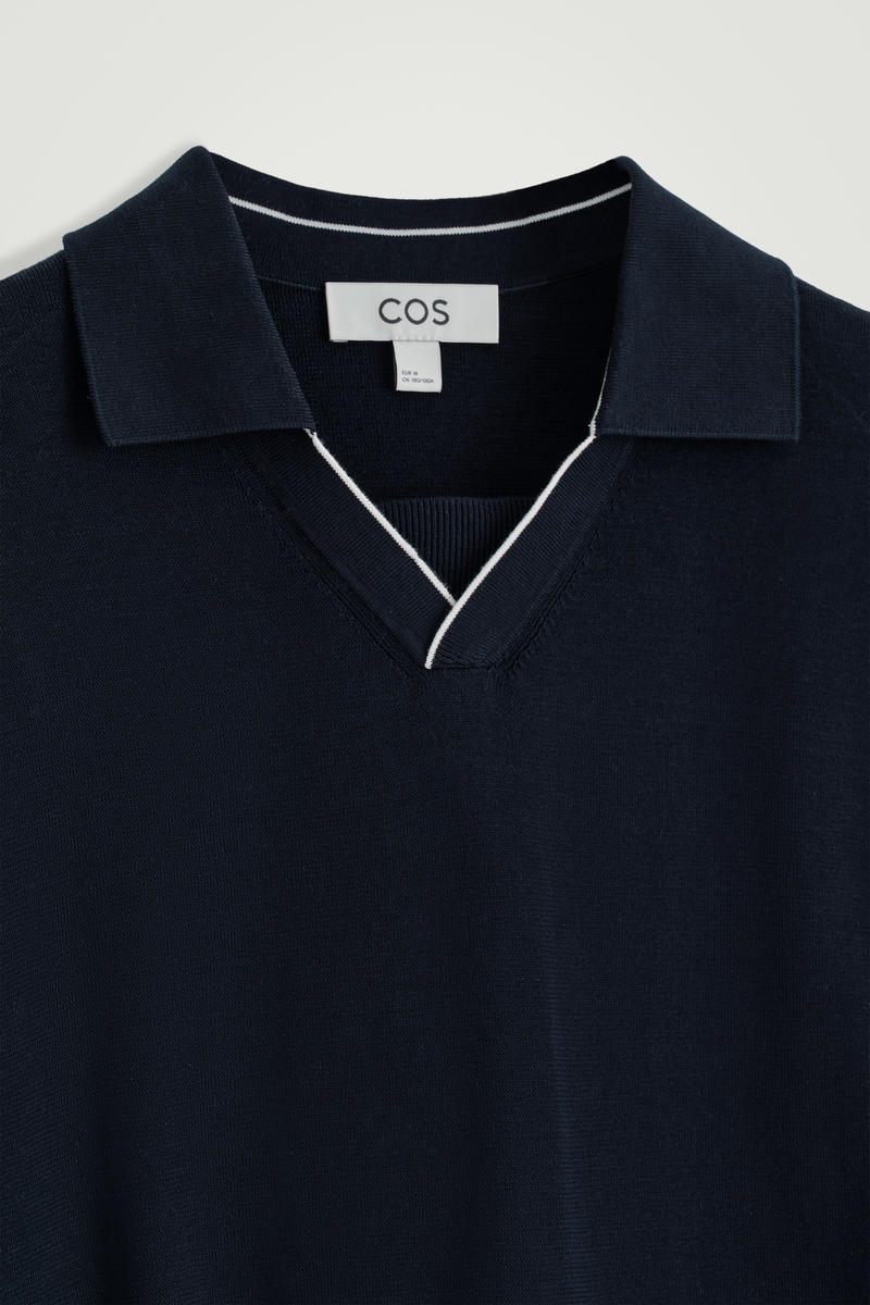 cos テクスチャードニットポロシャツ TEXTURED KNITTED POLO SHIRT テクスチャードニットポロシャツ