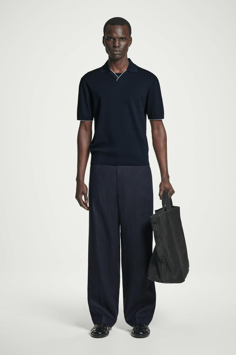 cos テクスチャードニットポロシャツ TEXTURED KNITTED POLO SHIRT テクスチャードニットポロシャツ