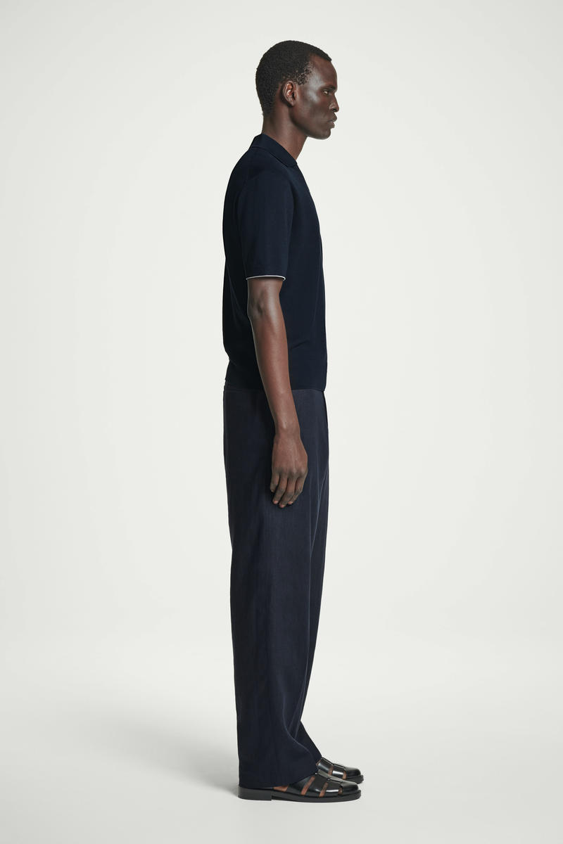CONTRAST-TIPPED KNITTED POLO SHIRT コントラストチップニット 