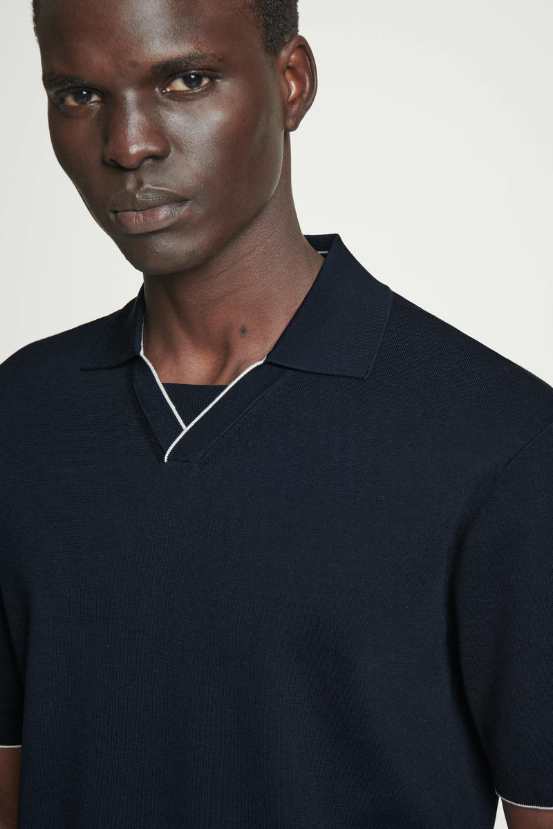 CONTRAST-TIPPED KNITTED POLO SHIRT コントラストチップニット