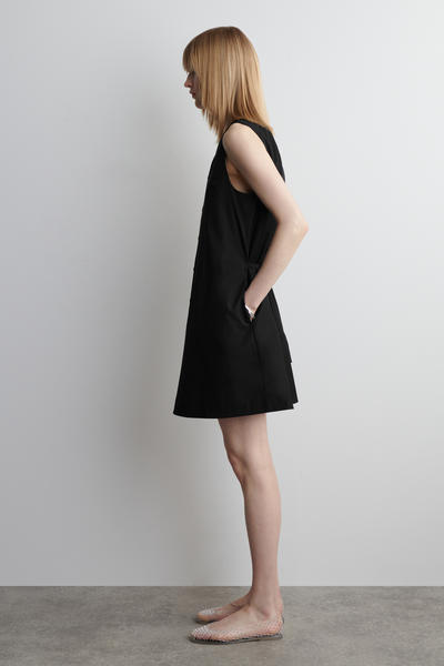 COS ボタン付きピマコットンミニドレス