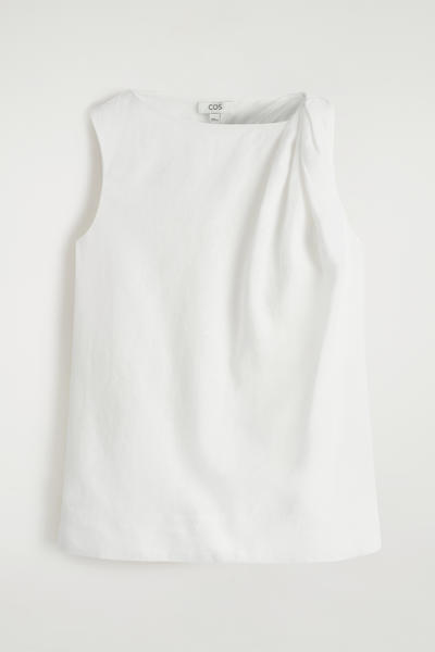 COS ツイストディテール リネントップ