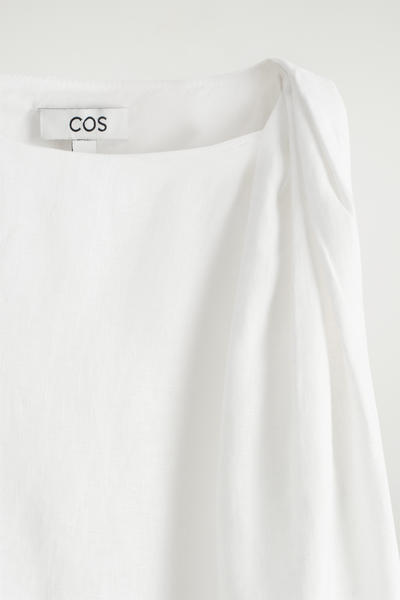 COS ツイストディテール リネントップ