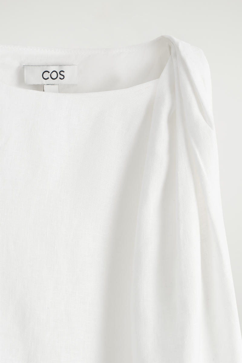 COS ツイストディテール リネントップ