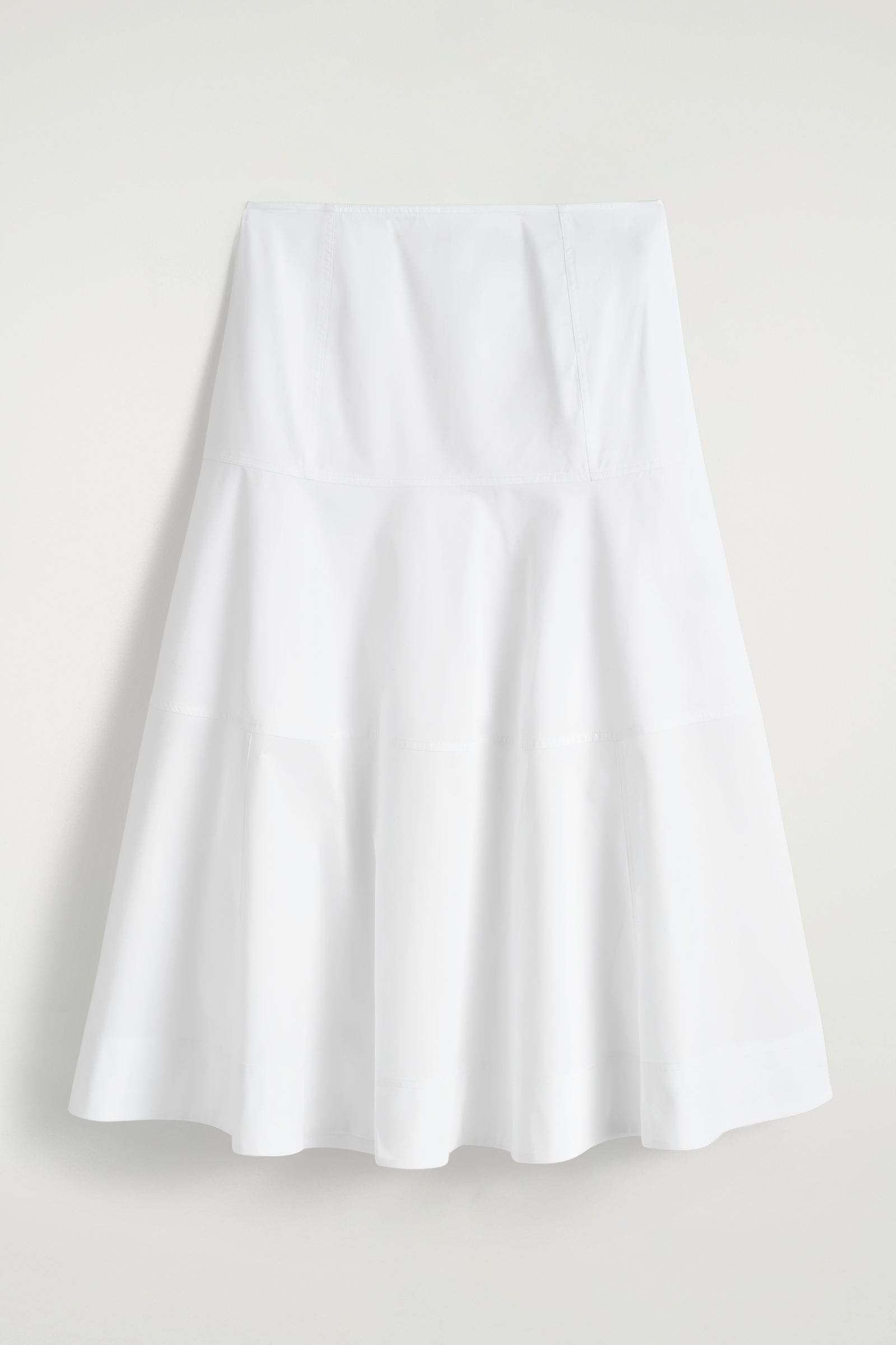 PANELLED COTTON MIDI SKIRT パネルコットンミディスカート ホワイト 