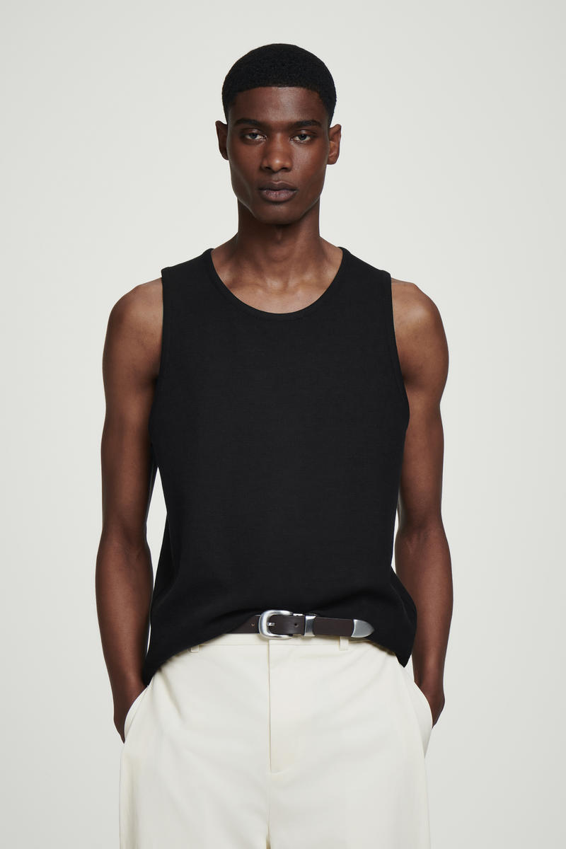 TEXTURED COTTON-JERSEY TANK TOP テクスチャード コットン