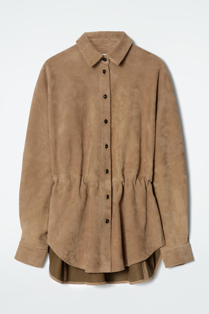 COS スエードドローストリングシャツ