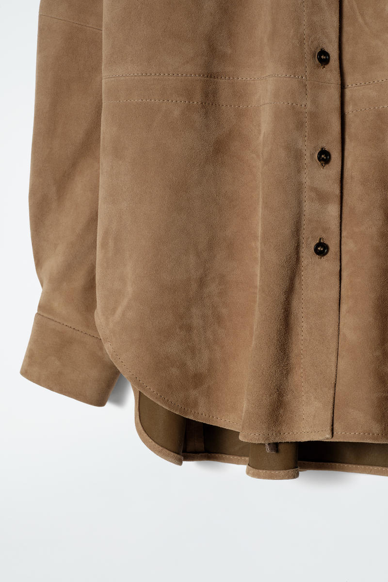 COS スエードドローストリングシャツ