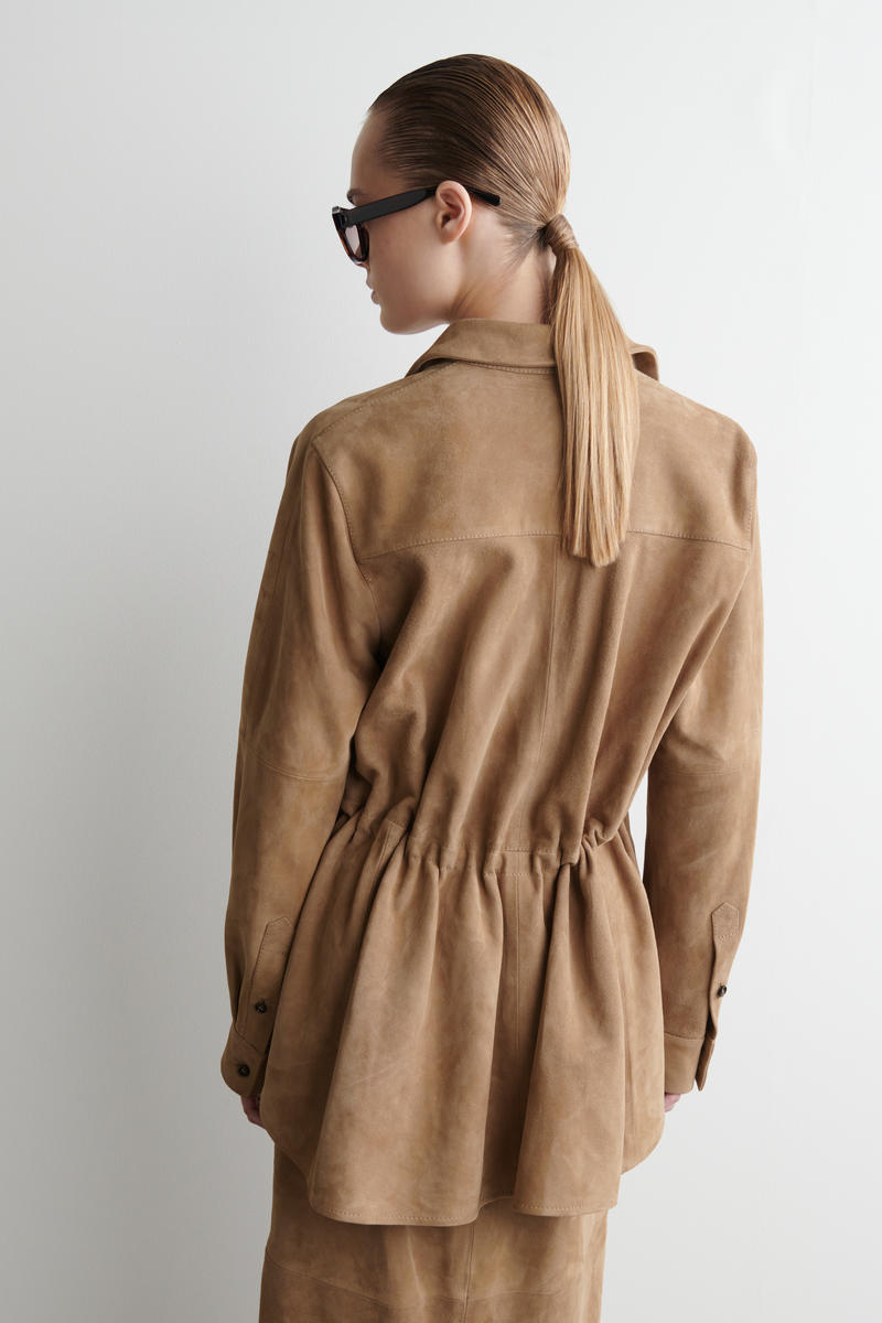 COS スエードドローストリングシャツ