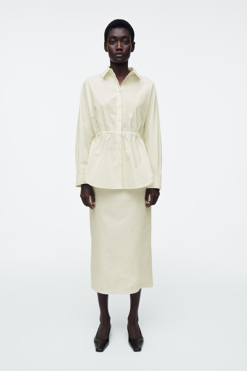 COS コットンドローストリングミディスカート