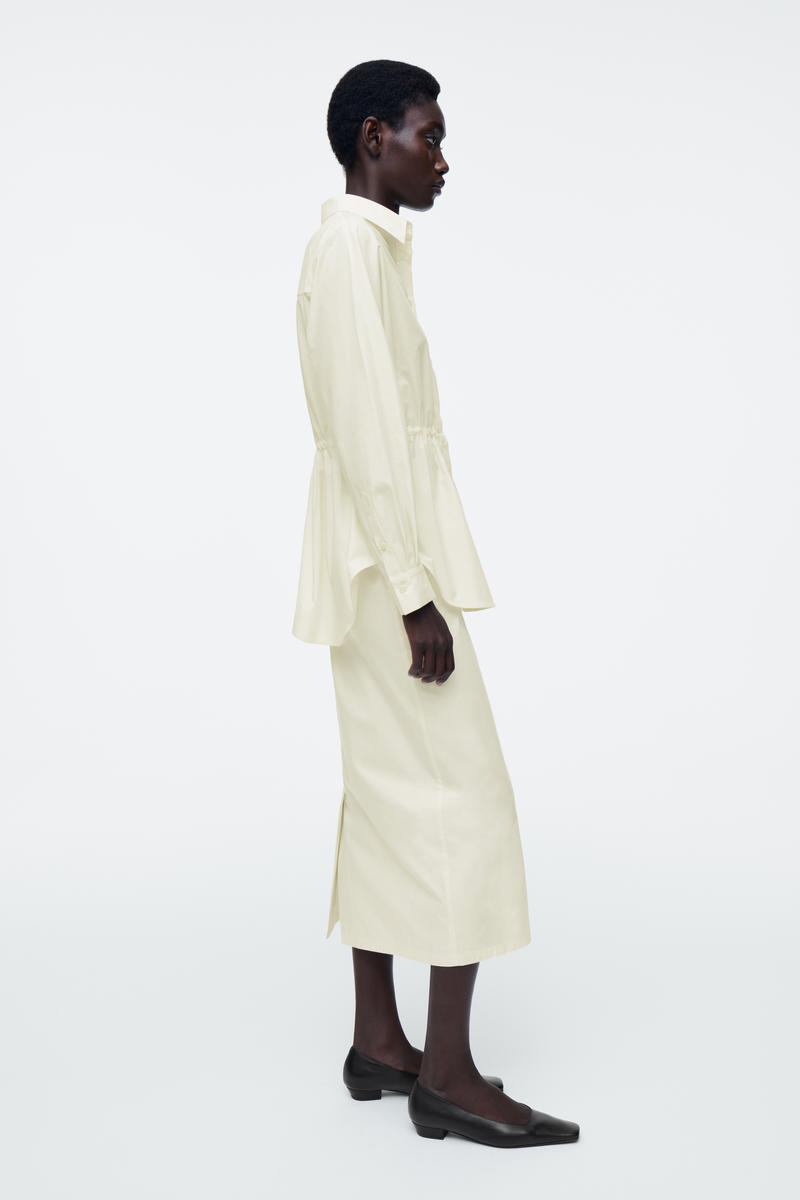 COS コットンドローストリングミディスカート