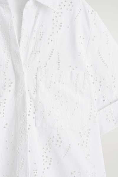 COS ブロデリーアングレーズシャツワンピース