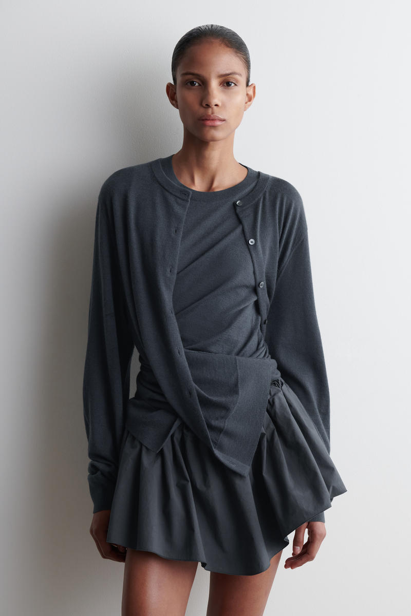 COS レイヤードファインカシミヤカーディガン