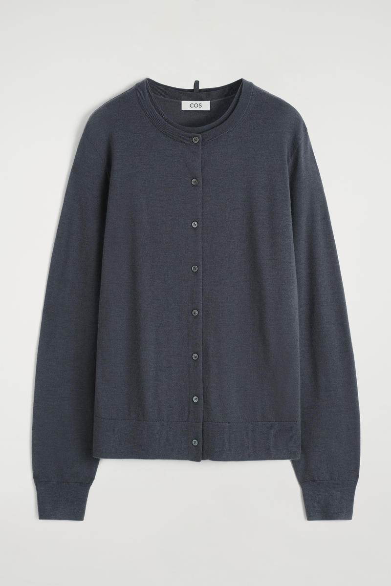 COS レイヤードファインカシミヤカーディガン