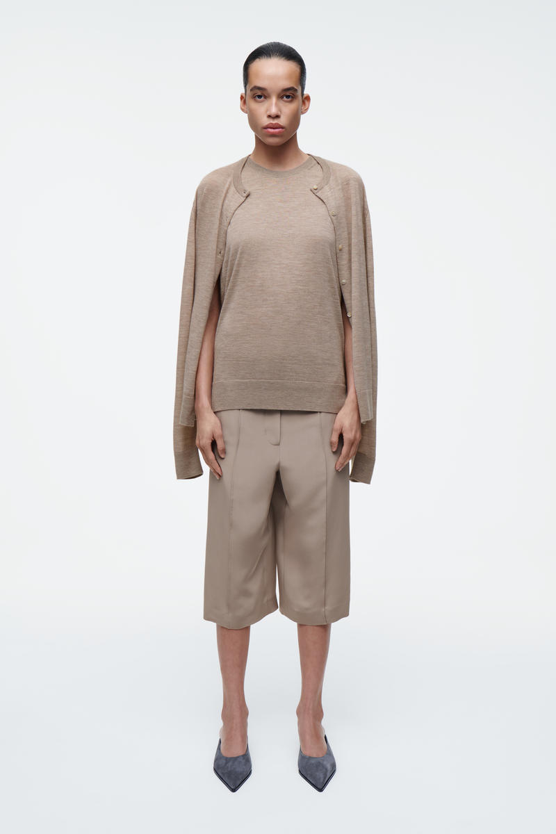 COS レイヤードファインカシミヤカーディガン