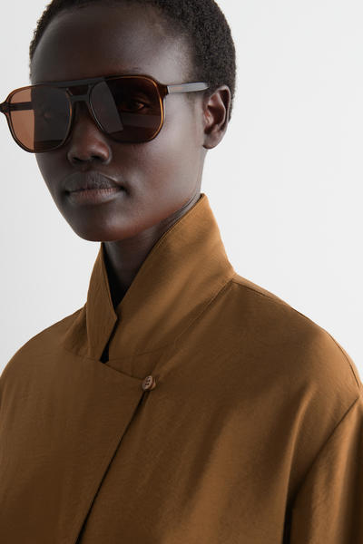 COS サイドベルトミディシャツドレス