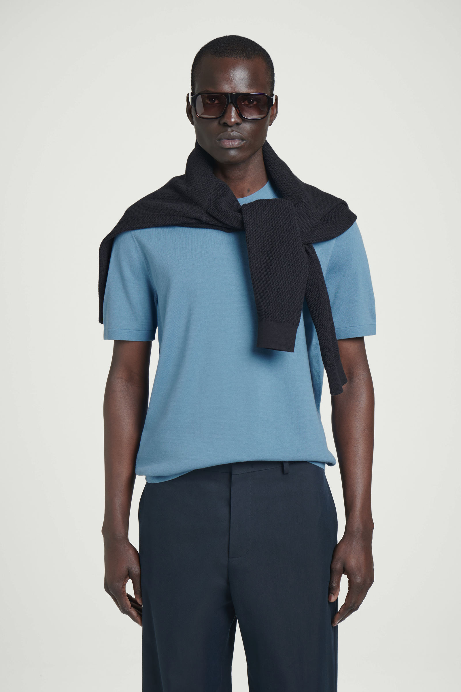 KNITTED COTTON CREW-NECK T-SHIRT ニットコットンクルーネックTシャツ