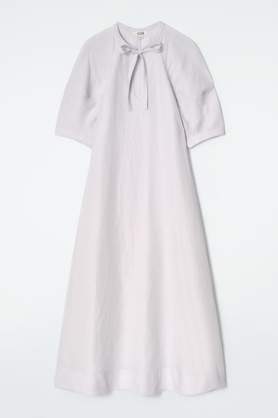 COS タイディテールリネンブレンドミディワンピース