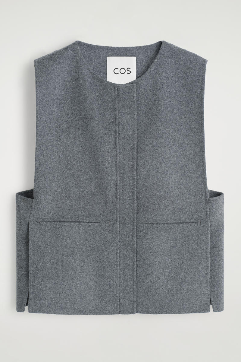 COS ダブルフェイスウールハイブリッドベスト
