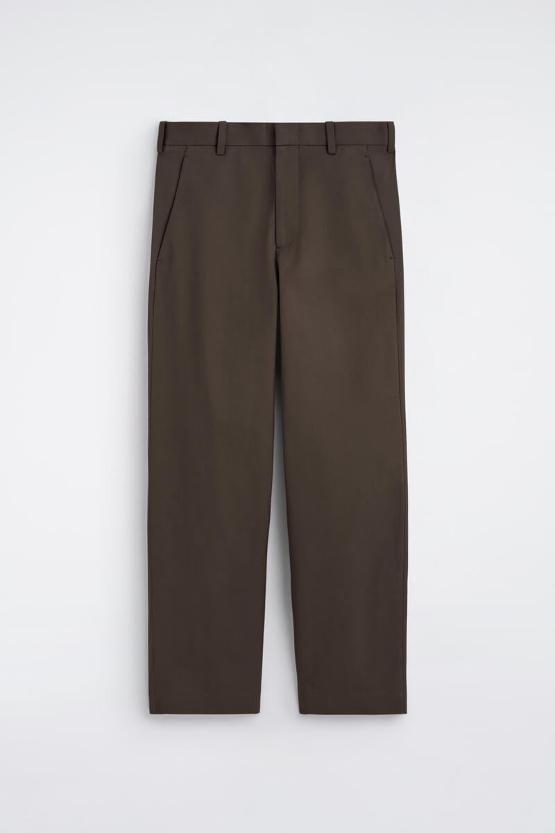COTTON WIDE-LEG CHINOS コットンワイドレッグチノ ダークブラウン
