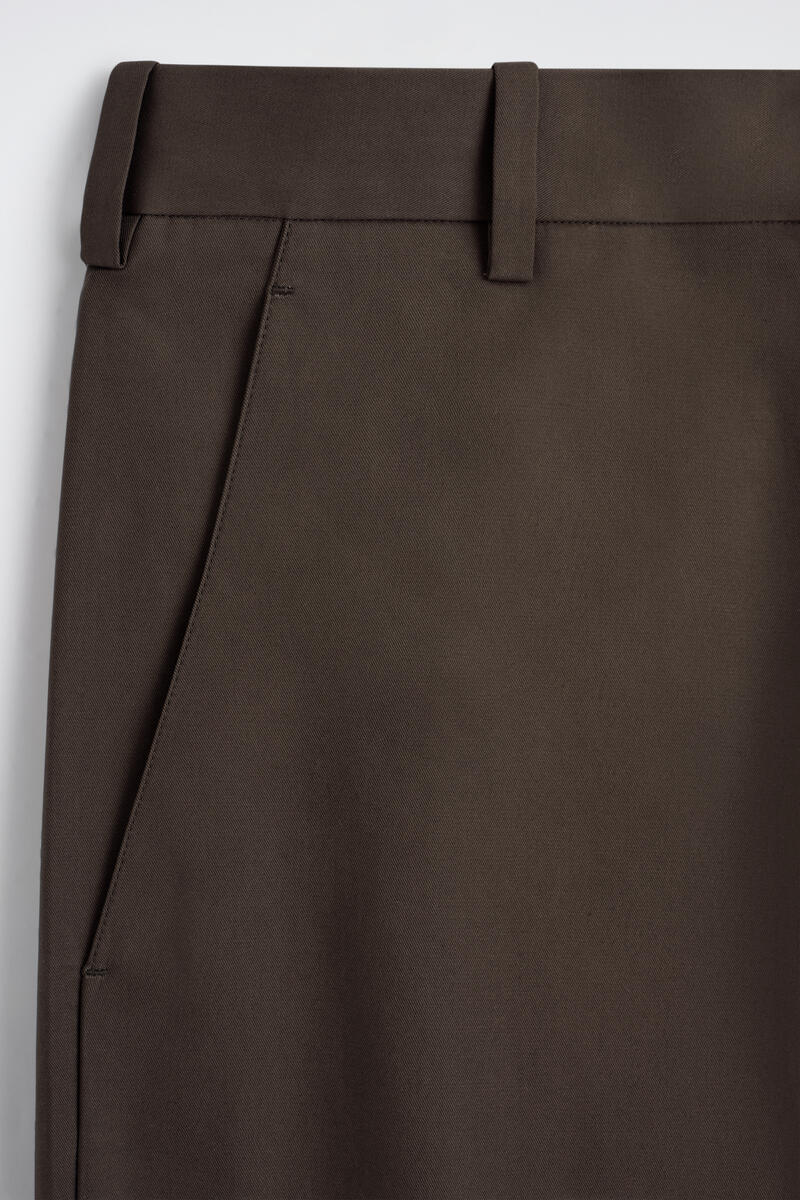 COTTON WIDE-LEG CHINOS コットンワイドレッグチノ ダークブラウン