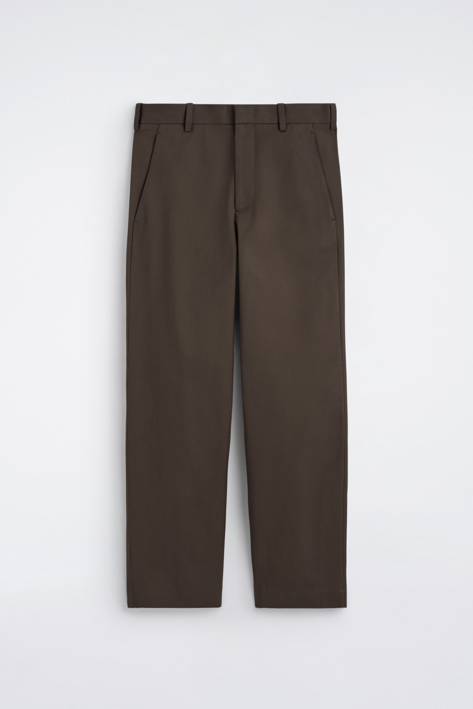 COTTON WIDE-LEG CHINOS コットンワイドレッグチノ ダークブラウン