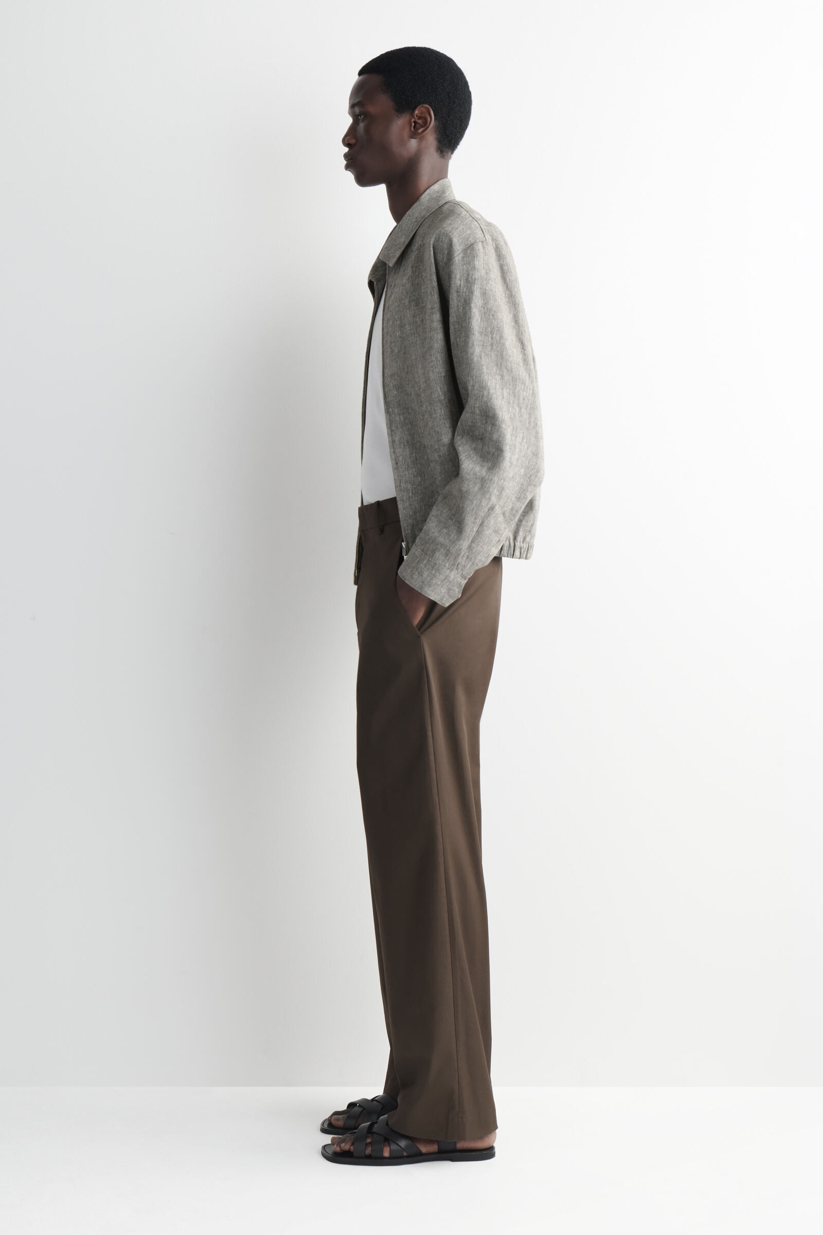 COTTON WIDE-LEG CHINOS コットンワイドレッグチノ ダークブラウン