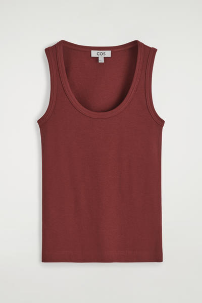 COS リブ編みスクープネックタンクトップ