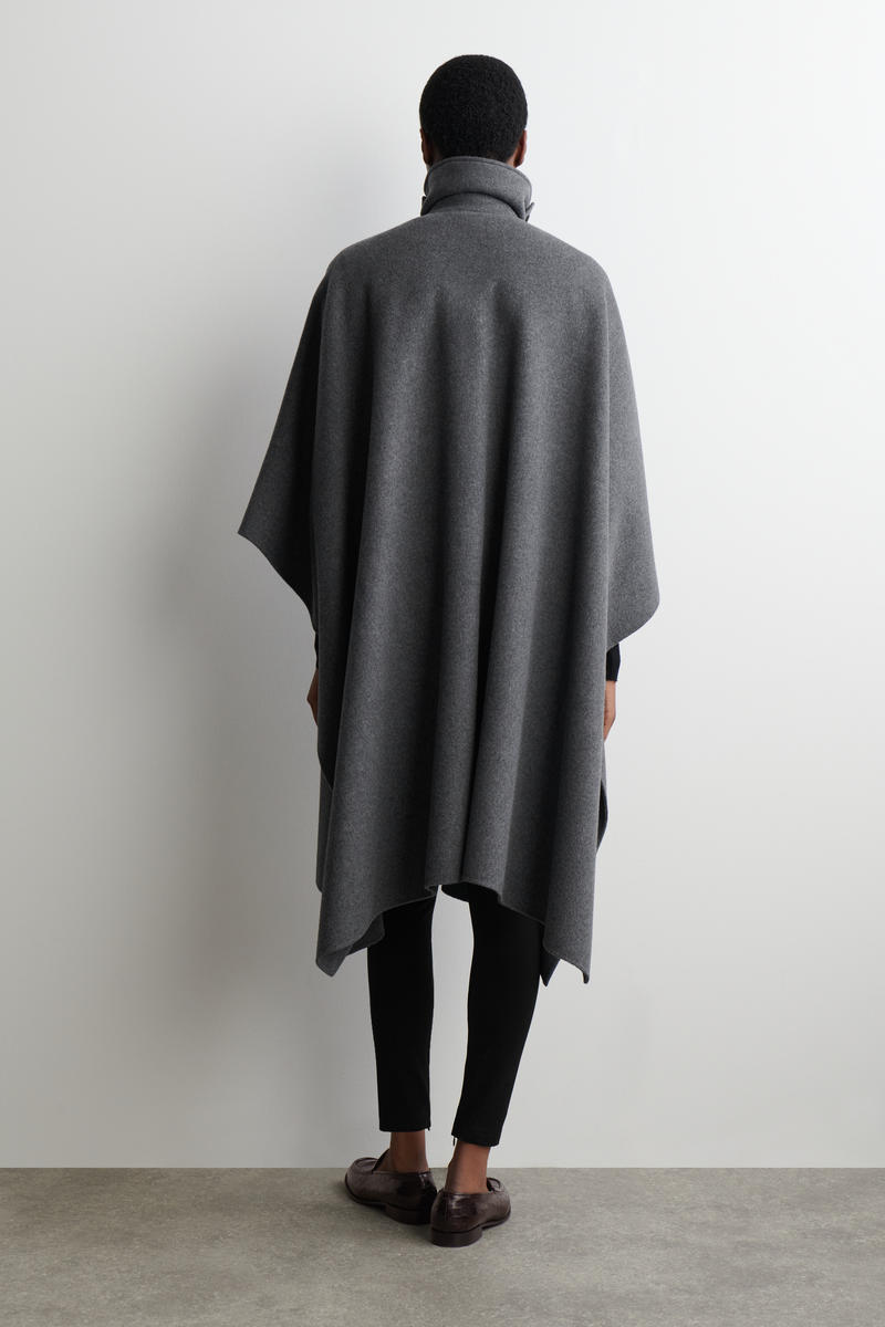 LONGLINE DOUBLE-FACED WOOL CAPE ロングラインダブルフェイスウール