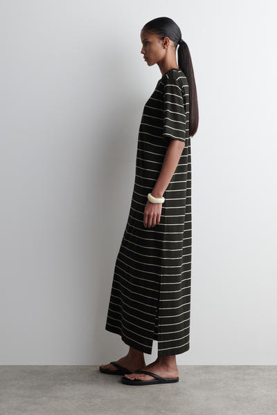 COS コットンリネン マキシTシャツドレス