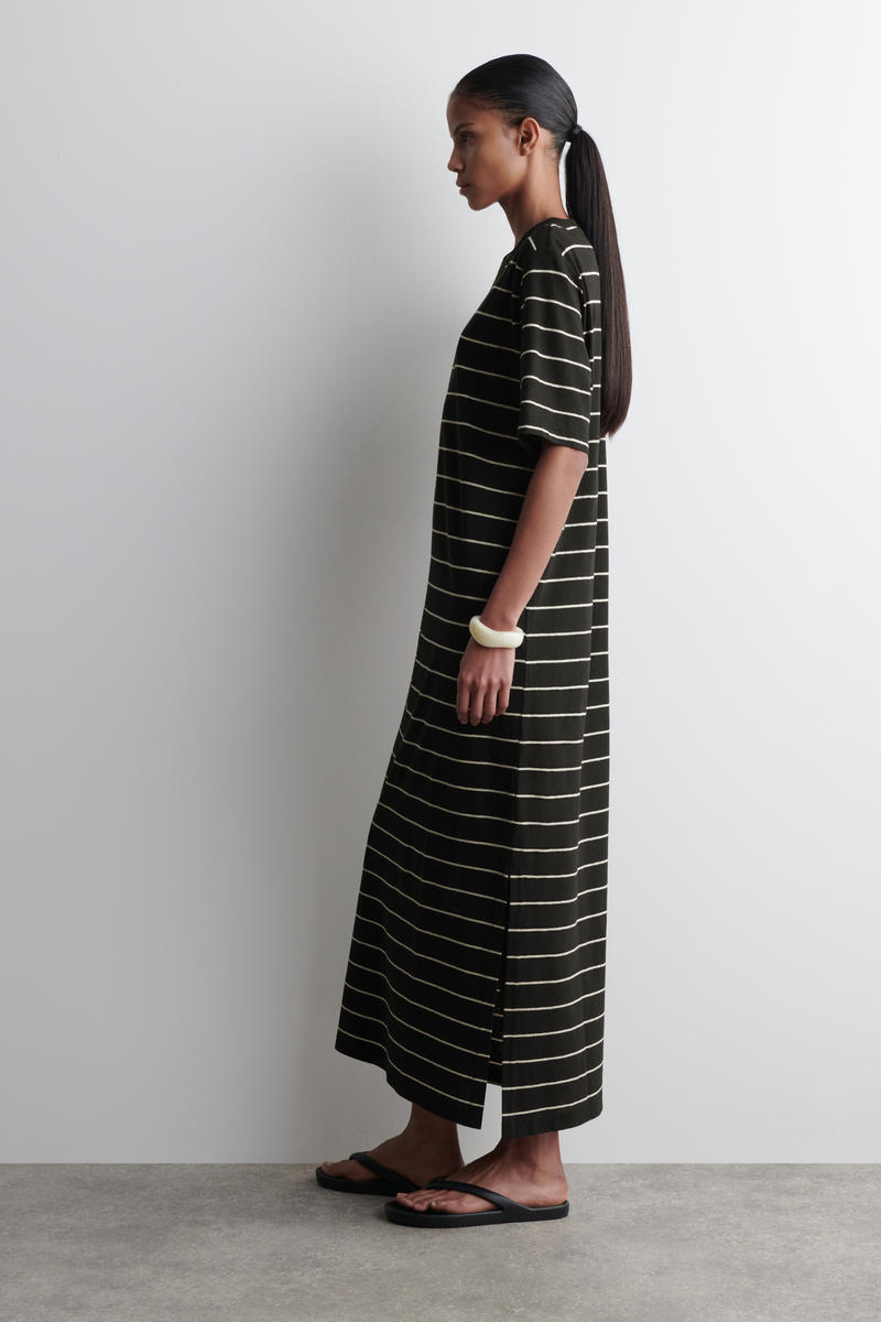 COS コットンリネン マキシTシャツドレス